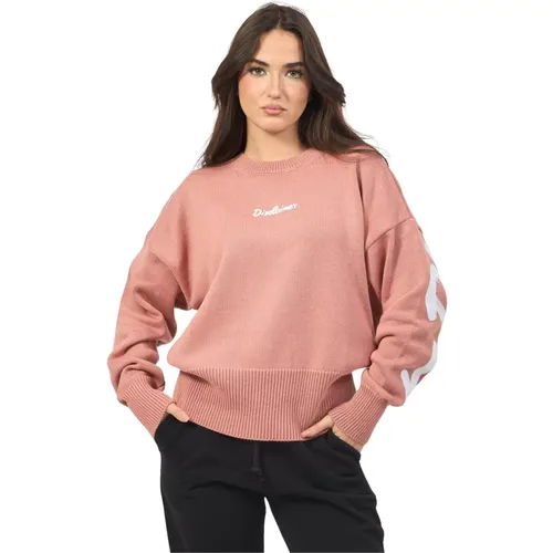 Rosa Pullover mit Maxi Logo , Damen, Größe: L - Disclaimer - Modalova