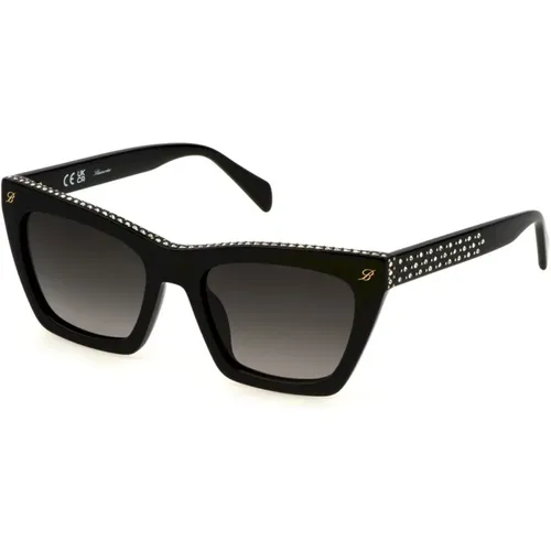 Cat-eye Sunglasses with Strass Detail , female, Sizes: 53 MM - Blumarine - Modalova