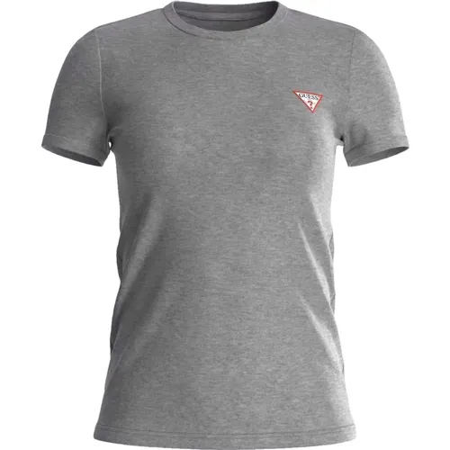 Shirt T-Shirt CN Mini Triangle mit Rundhals-Ausschnitt und Label Print , Damen, Größe: S - Guess - Modalova