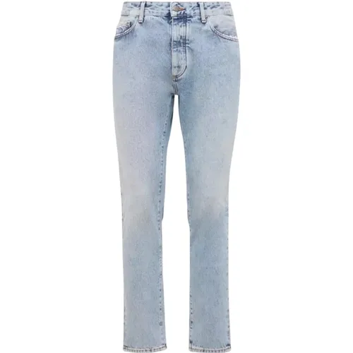 Light Jeans with White Logo , male, Sizes: W33 - Palm Angels - Modalova