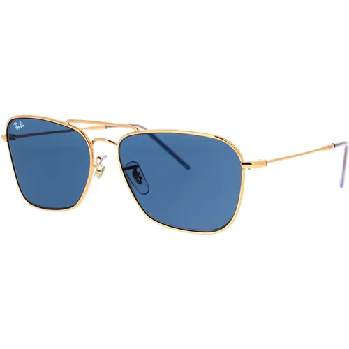 Reverse Sonnenbrille Gold Rosé Blau , unisex, Größe: 58 MM - Ray-Ban - Modalova