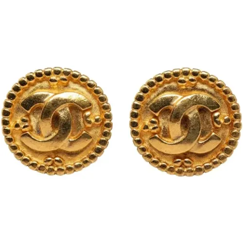 Pre-owned Jewellery, female, , Size: ONE SIZE Pre-owned Gold earrings - Chanel Vintage - Modalova