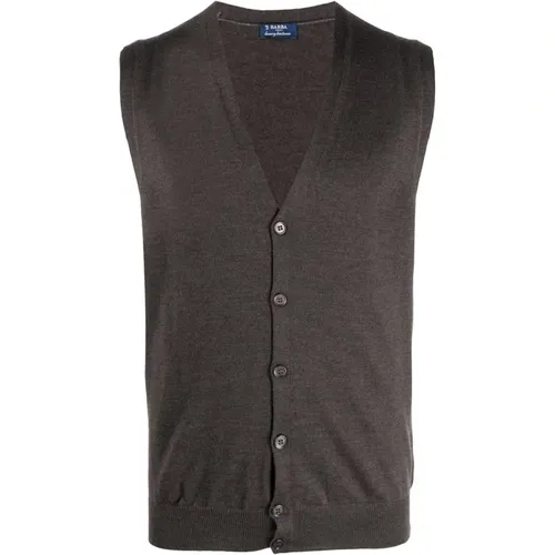 Italian Wool Vest , male, Sizes: 3XL - Barba - Modalova