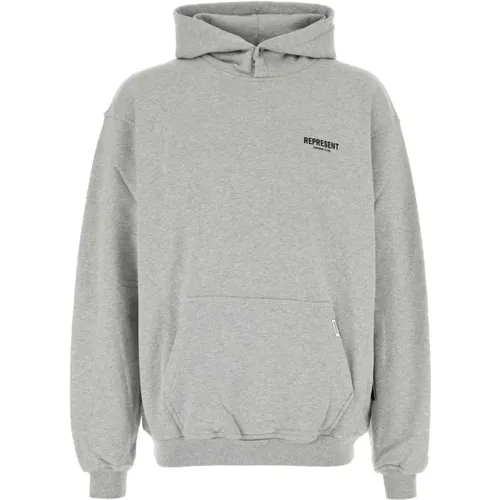 Grauer Baumwoll-Sweatshirt , Herren, Größe: XL - REPRESENT - Modalova