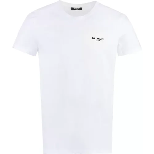 Organische Baumwolle Logo T-Shirt , Herren, Größe: M - Balmain - Modalova