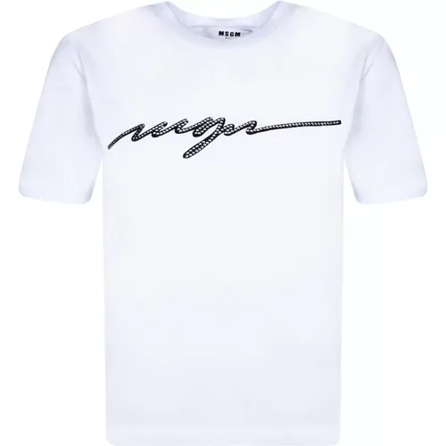 Roundneck T-Shirt Chic Style , female, Sizes: L, XS, S - Msgm - Modalova