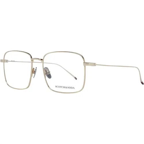 Glasses, male, , Size: ONE SIZE Gold Square Optical Frames Stainless Steel - Scotch & Soda - Modalova