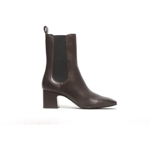 Soft Ebony Leather Ankle Boot with Side Elastic , female, Sizes: 4 UK, 7 UK, 3 UK - Ash - Modalova