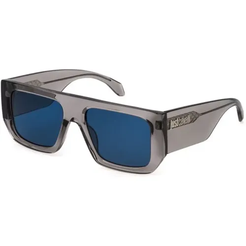 Blaue Linse Shiny Transp. Graue Sonnenbrille , unisex, Größe: 56 MM - Just Cavalli - Modalova