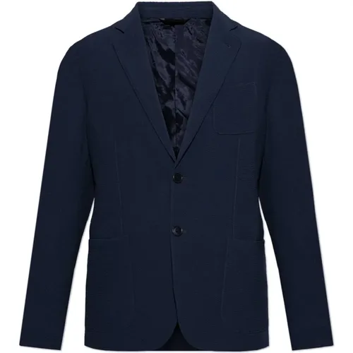 Blazers, male, , Size: 2XL Blazer with open lapels - Giorgio Armani - Modalova