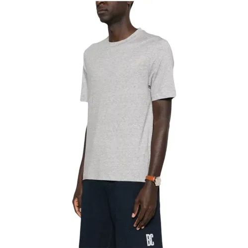 T-Shirts, male, , Size: 2XL Linen Blend T-Shirt - BRUNELLO CUCINELLI - Modalova
