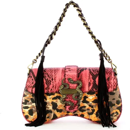 Animal Print Handbag with Chain Handle , female, Sizes: ONE SIZE - Just Cavalli - Modalova