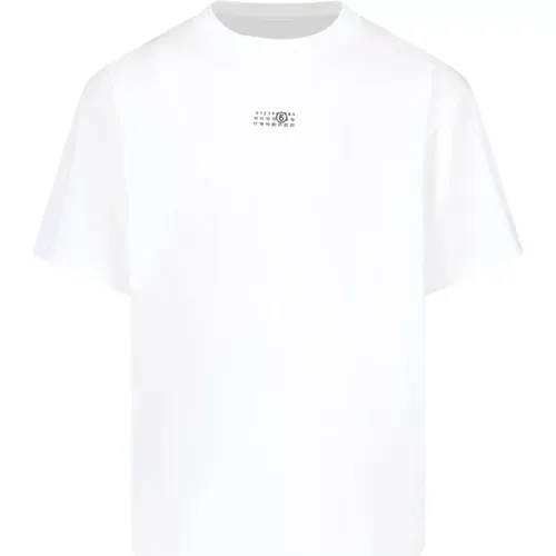 Weißes T-Shirt mit Logo , Herren, Größe: M - MM6 Maison Margiela - Modalova