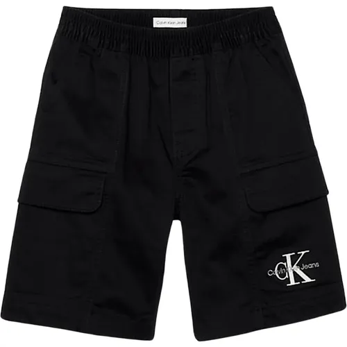 Schwarze Twill-Cargo-Shorts - Calvin Klein - Modalova