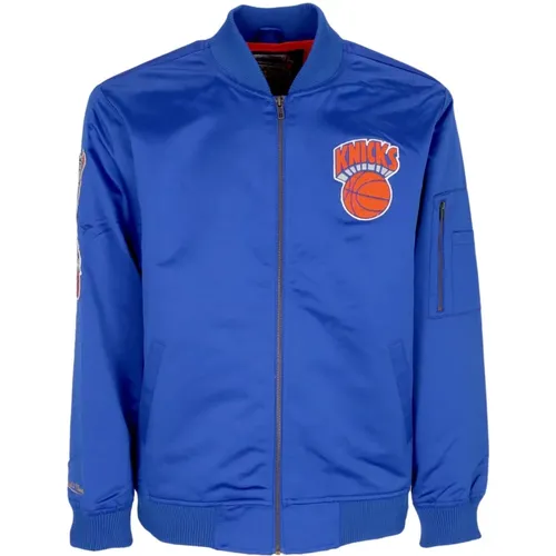 Bomber Jackets, male, , Size: S NBA Lightweight Satin Bomber Jacket - Mitchell & Ness - Modalova