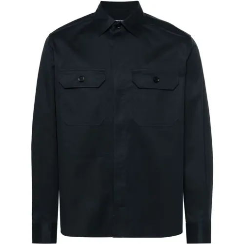 Concealed Button Shirt , male, Sizes: S, XL, M, L - Z Zegna - Modalova
