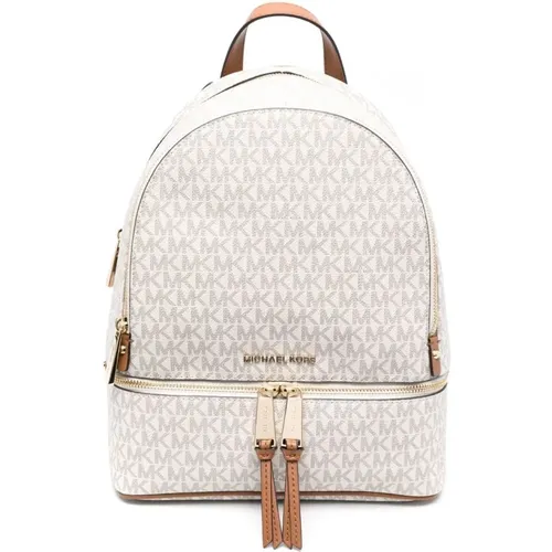 Logo-Print Backpack in and Beige , female, Sizes: ONE SIZE - Michael Kors - Modalova