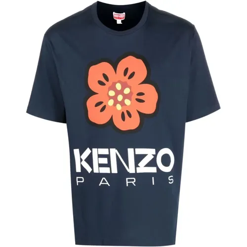 Flower Print Cotton T-Shirt , male, Sizes: XL - Kenzo - Modalova