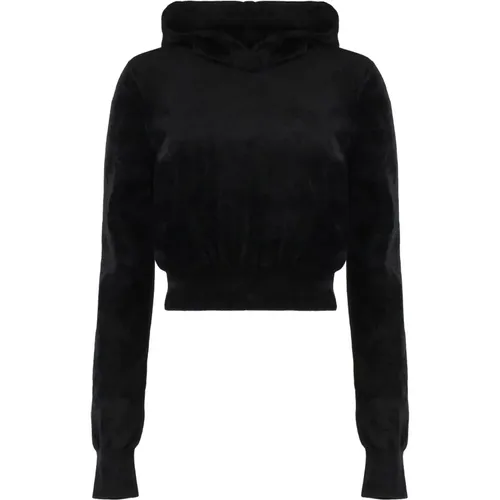 Logo Print Hoodie mit elastischen Bündchen , Damen, Größe: S - alexander wang - Modalova