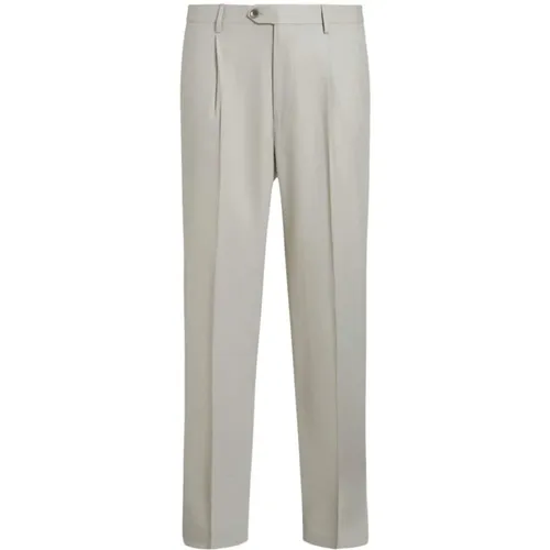 Suit Trousers, male, , Size: XL Cropped Pleat Trousers - ETRO - Modalova