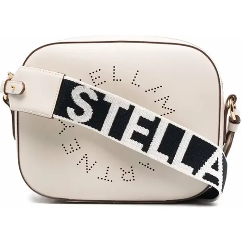 Weiße Kunstleder Stella Logo Crossbody Tasche , Damen, Größe: ONE Size - Stella Mccartney - Modalova