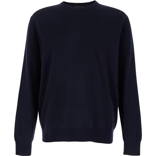 Blaue Cashmere Crewneck Sweater , Herren, Größe: XL - Plain Units - Modalova