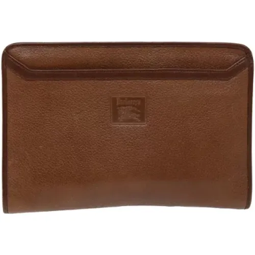 Pre-owned Clutches, female, , Size: ONE SIZE Pre-owned Leather clutches - Burberry Vintage - Modalova