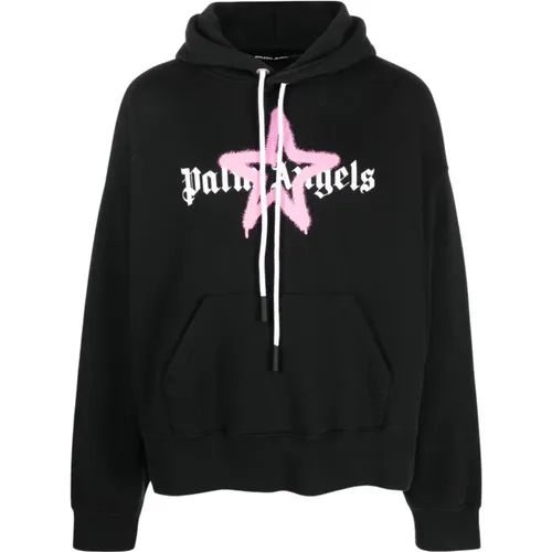 Star Sprayed Hoodie , male, Sizes: 2XS, L - Palm Angels - Modalova