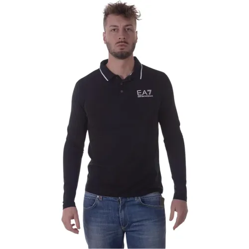 Klassisches Polo Shirt für Männer , Herren, Größe: M - Emporio Armani EA7 - Modalova