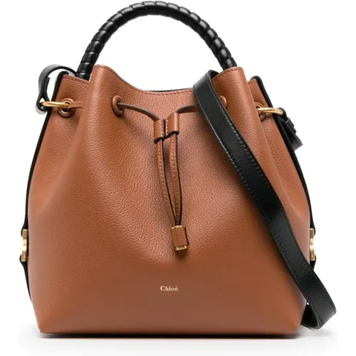Hammered Leather Bucket Bag , female, Sizes: ONE SIZE - Chloé - Modalova