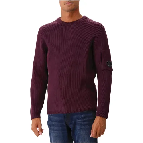 Lila Rippenstrickpullover Essential , Herren, Größe: 2XL - C.P. Company - Modalova