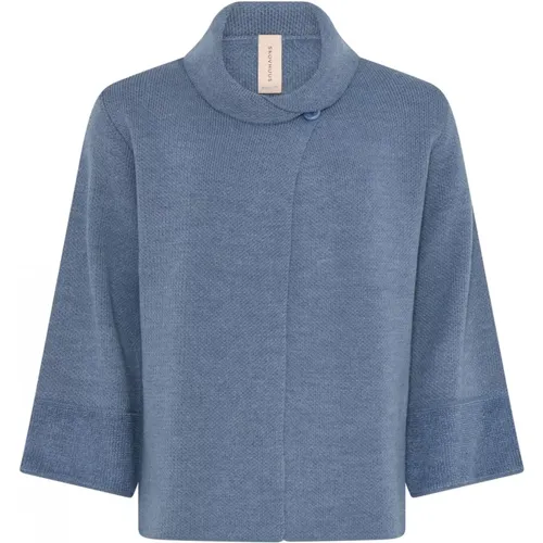 Wool Cape Cardigan Indigo , female, Sizes: M - Skovhuus - Modalova