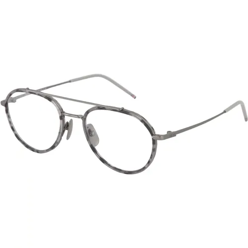 Glasses, unisex, , Size: S Light Grey Aviator Optical Glasses - Thom Browne - Modalova