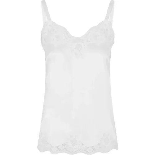 Satin Spitzen Top , Damen, Größe: M - Dolce & Gabbana - Modalova