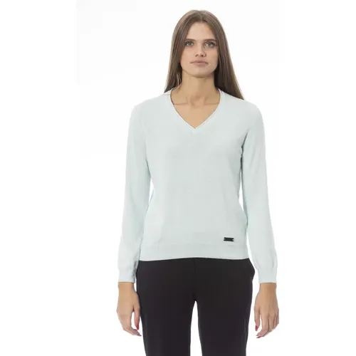 V-Neck Long Sleeve Sweater Dv8018_Genova , female, Sizes: M, L, S, XL - Baldinini - Modalova