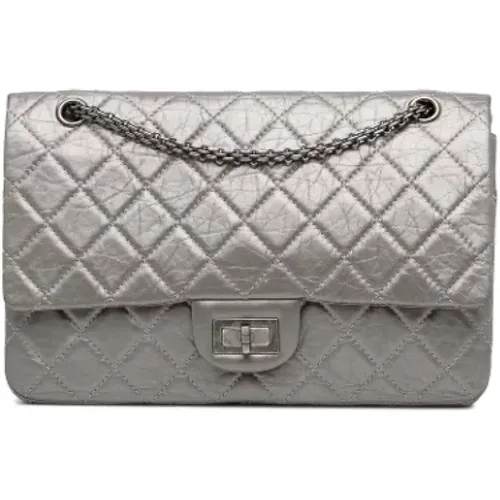 Silver Leather Double Flap Shoulder Bag , female, Sizes: ONE SIZE - Chanel Vintage - Modalova
