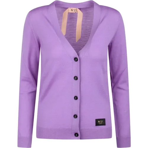 V-neck Wool Cardigan , female, Sizes: XL - N21 - Modalova