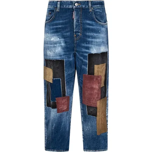 Kawaii Loose Fit Blaue Jeans , Damen, Größe: M - Dsquared2 - Modalova