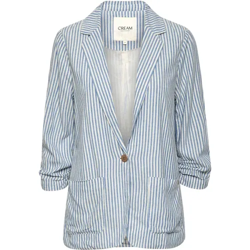 Blue Cocamia Blazer Jacket , female, Sizes: L - Cream - Modalova