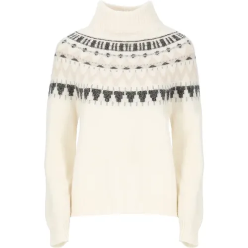 Kaschmir Pullover mit geometrischem Muster Elfenbein , Damen, Größe: M - Kangra - Modalova