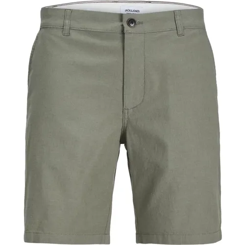 Slim Fit Chino Shorts mit Reißverschluss und Knopf , Herren, Größe: XL - jack & jones - Modalova