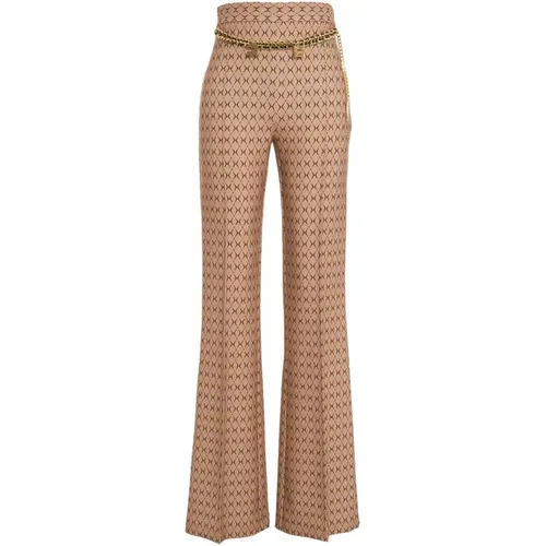 Wide Trousers, female, , Size: L Palazzo Pants for Women - Elisabetta Franchi - Modalova