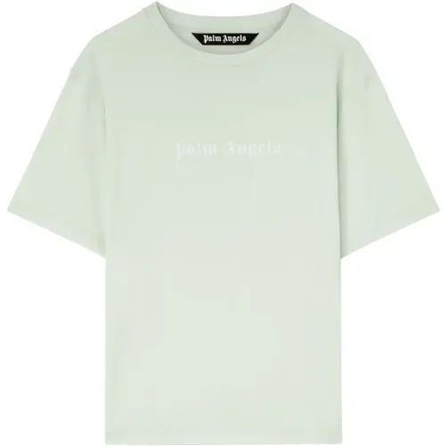 Logo Print Crew Neck T-shirt , male, Sizes: M, L - Palm Angels - Modalova