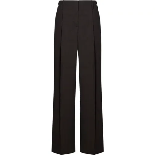 High-Waisted Wide Leg Trousers , female, Sizes: L, M - P.a.r.o.s.h. - Modalova