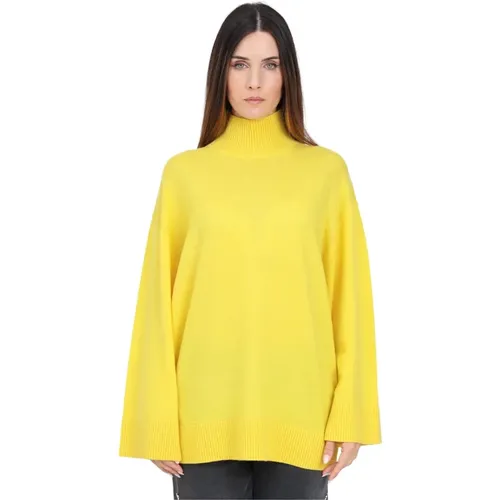 Gelber Rollkragenpullover , Damen, Größe: XS - Elisabetta Franchi - Modalova