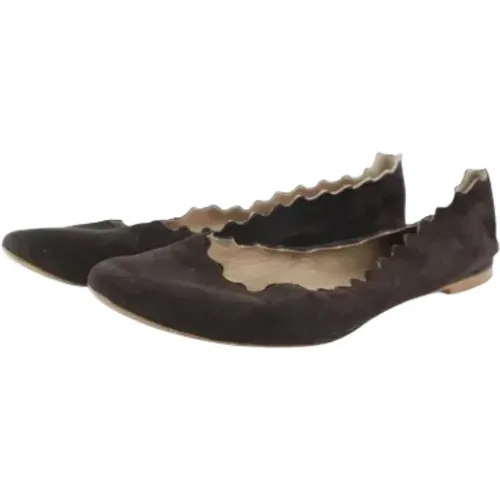 Pre-owned Flats, female, , Size: 6 1/2 US Pre-owned Suede flats - Chloé Pre-owned - Modalova