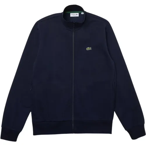 Zip-throughs, male, , Size: S Hoodless Sweatshirt, 100% Composition, Sh9622-166 - Lacoste - Modalova