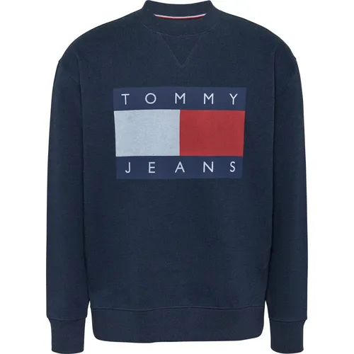 Sweater with Flag Badge , male, Sizes: M, XS, L, S - Tommy Jeans - Modalova