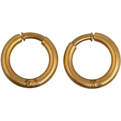 Pre-owned Jewellery, female, , Size: ONE SIZE Pre-owned Gold earrings - Chanel Vintage - Modalova