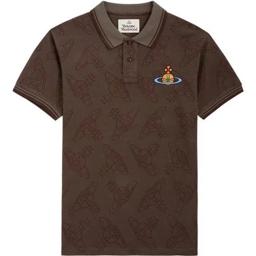 All Over Orb Polo Shirt , male, Sizes: M, S - Vivienne Westwood - Modalova